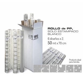 ROLLO P.P TRANSPARENTE ESTAMPADO BLANCO 70X50M