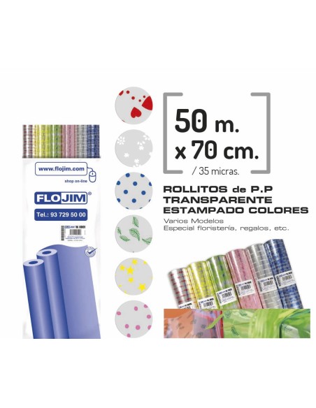 ROLLO P.P TRANSPARENTE ESTAMPADO 70X50M