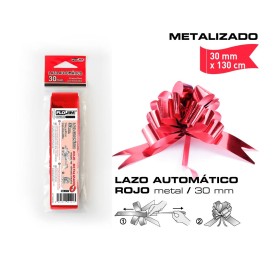 LAZO AUTOMATICO ROJO METALIZADO 30MM