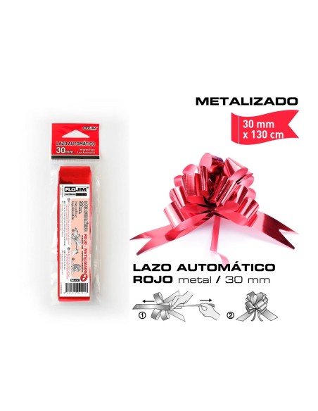 LAZO AUTOMATICO ROJO METALIZADO 30MM