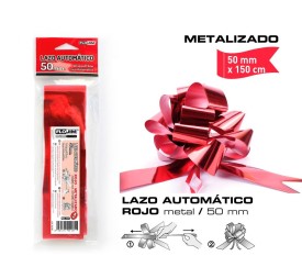 LAZO AUTOMATICO ROJO METALIZADO 50MM
