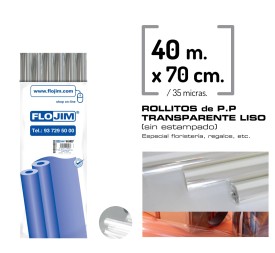 ROLLO P.P. TRANSPARENTE LISO 70 cm x 40 Mtr
