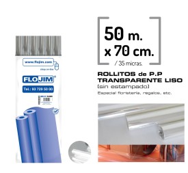 ROLLO P.P. TRANSPARENTE LISO 70X50M
