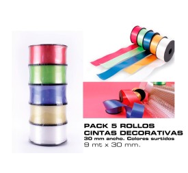 5 ROLLOS CINTA  DECORATIVA 30mmx9m