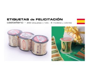 ROLLO 200 ETIQUETAS DE FELICITACION