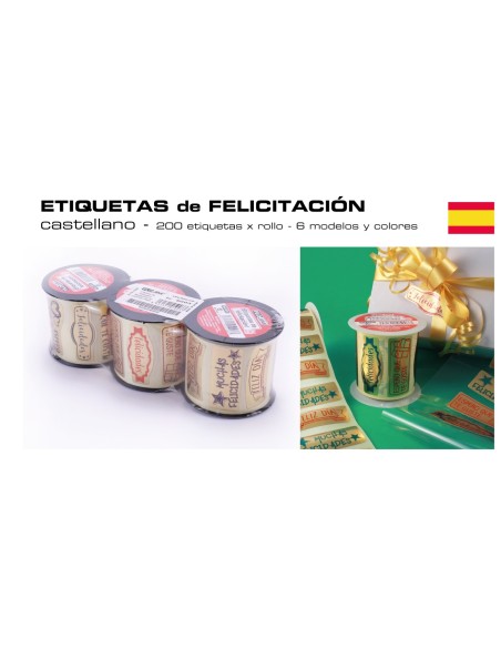 ROLLO 200 ETIQUETAS DE FELICITACION