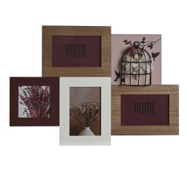 MARCO MULTIFOTO MDF 49X5X34 4 FOTOS MARRON