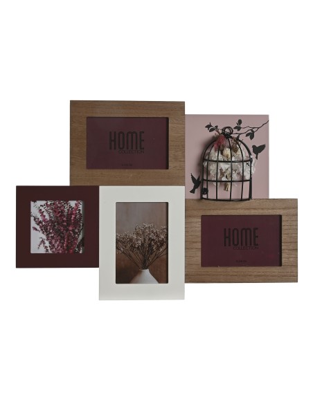 MARCO MULTIFOTO MDF 49X5X34 4 FOTOS MARRON