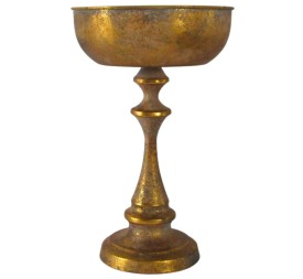 COPA BAJA METAL ORO ANT. D.22H37