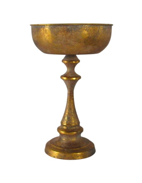 COPA BAJA METAL ORO ANT. D.22H37