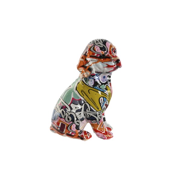 FIGURA RESINA 13,5X9,5X19,5 PERRO MULTICOLOR