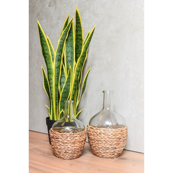 JARRON CRISTAL FIBRA 16X16X25,5 2000ML FIBRA