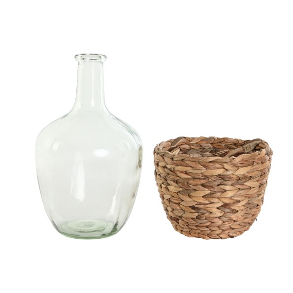 JARRON CRISTAL FIBRA 19X19X30,5 3400ML NATURAL