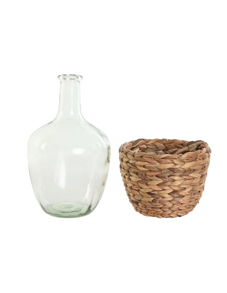 JARRON CRISTAL FIBRA 19X19X30,5 3400ML NATURAL