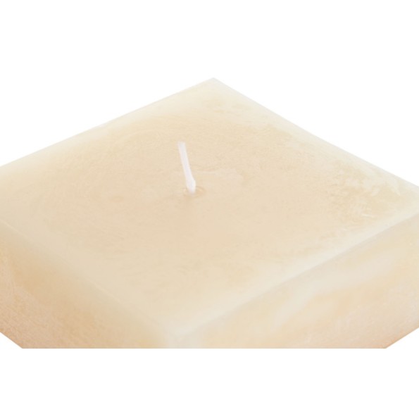 VELA CERA 10X10X10 850 GR, CUADRADA NATURAL CREMA