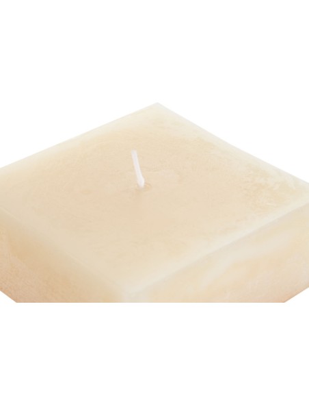 VELA CERA 10X10X10 850 GR, CUADRADA NATURAL CREMA