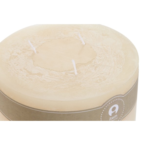 VELA CERA 12X12X12 1180 GR, 90 HORAS NATURAL CREMA