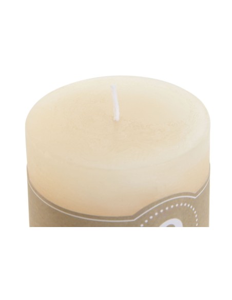 VELA CERA 7X7X7 215 GR, 32 HORAS NATURAL CREMA