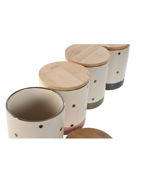 BOTE GRES BAMBU 10X10X11 540ML, TOPITOS 4 SURT.