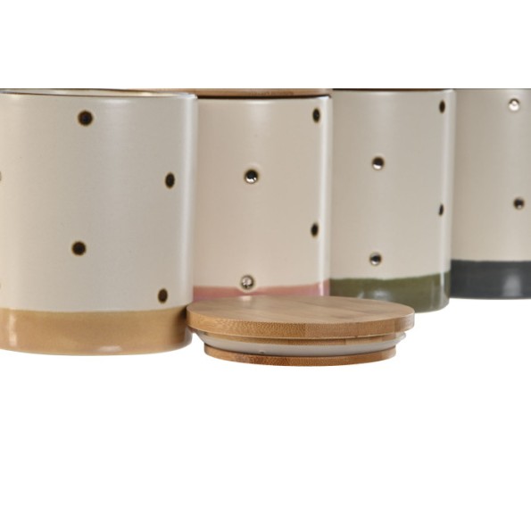 BOTE GRES BAMBU 10X10X14 800ML, TOPITOS 4 SURT.