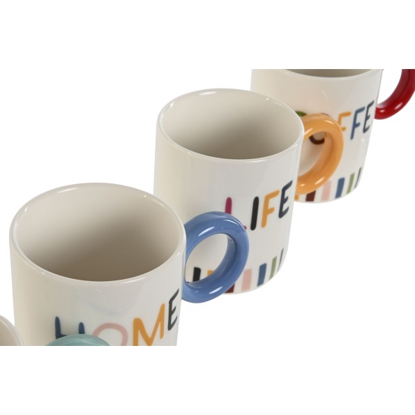 MUG PORCELANA NEW BONE 13X8,7X9,8 380ML, 4 SURT.