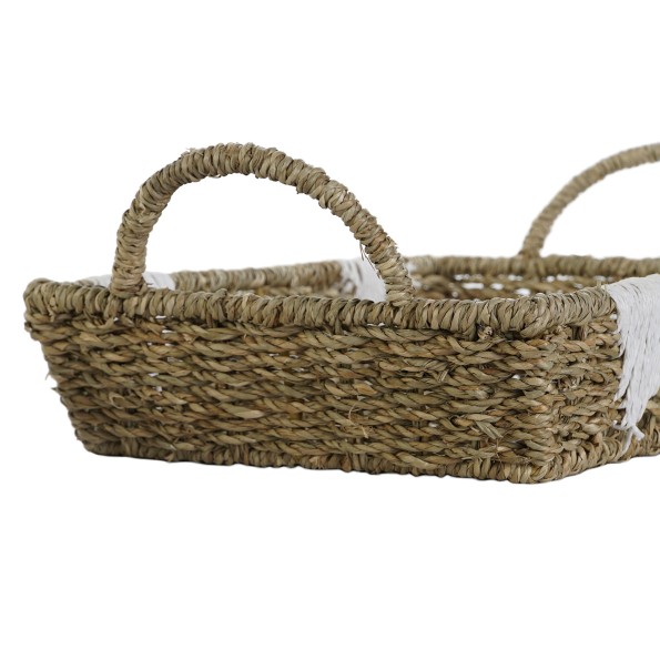 BANDEJA SET 3 SEAGRASS METAL 51X30,5X13 NATURAL