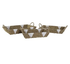 BANDEJA SET 3 SEAGRASS METAL 51X30,5X13 NATURAL