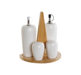 ACEITERA VINAGRERA SET 5 PORCELANA BAMBU 18X15X20
