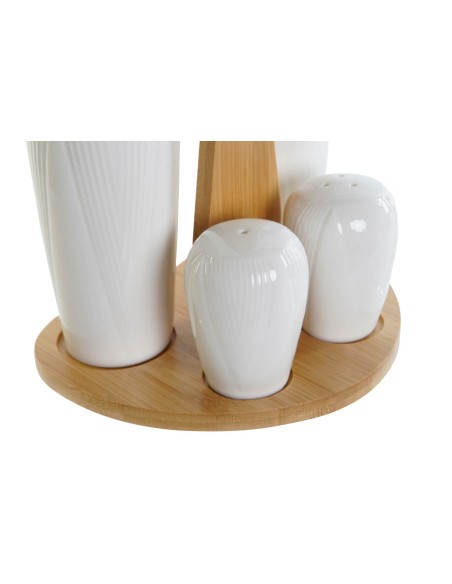 ACEITERA VINAGRERA SET 5 PORCELANA BAMBU 18X15X20