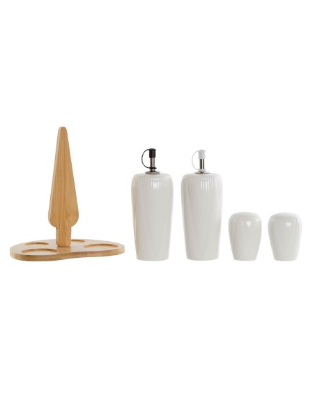 ACEITERA VINAGRERA SET 5 PORCELANA BAMBU 18X15X20