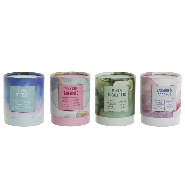 VELA CERA CRISTAL 8X8X9 120 GR, 4 SURT.