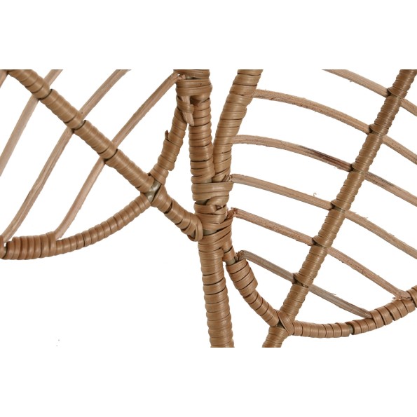 DECORACION PARED RAFIA METAL 49X1X65 FLORES