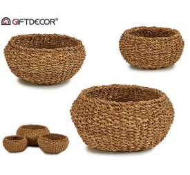 SET 3 CESTOS ESPARTO ABOMBADO