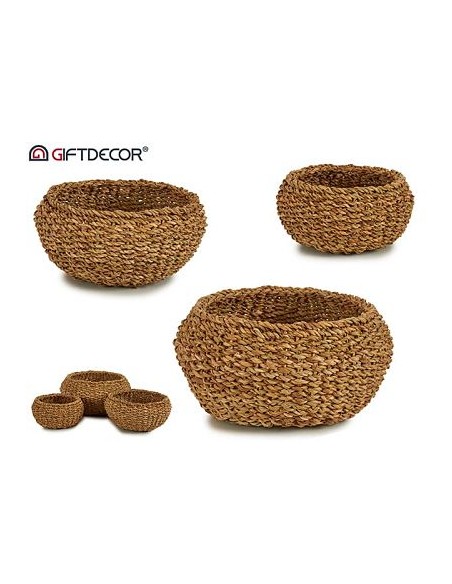 SET 3 CESTOS ESPARTO ABOMBADO