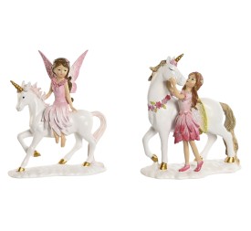 FIGURA RESINA 16X7X19 HADA UNICORNIO 2 SURT.