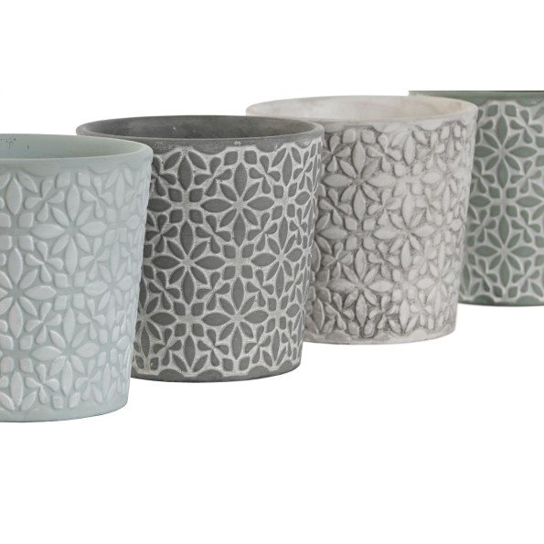 MACETERO CEMENTO 12X12X12 GEOMETRICO 4 SURT.