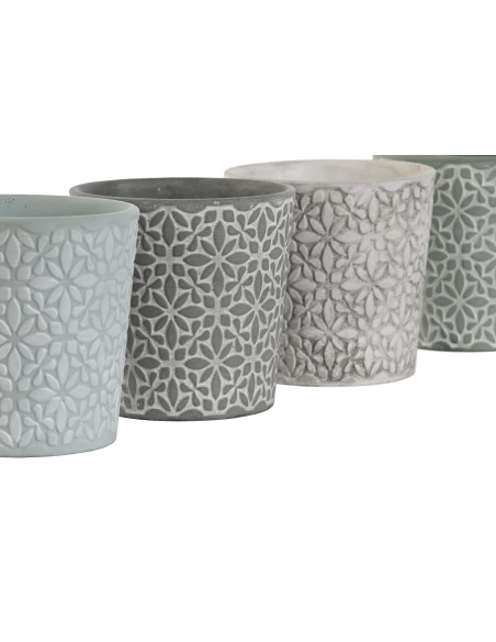 MACETERO CEMENTO 12X12X12 GEOMETRICO 4 SURT.