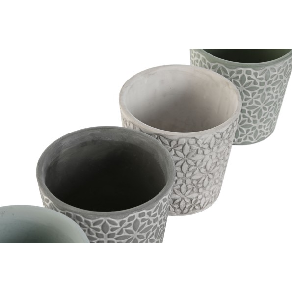 MACETERO CEMENTO 12X12X12 GEOMETRICO 4 SURT.