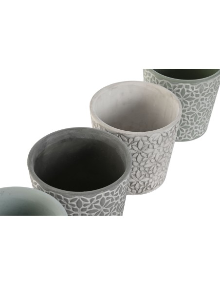 MACETERO CEMENTO 12X12X12 GEOMETRICO 4 SURT.