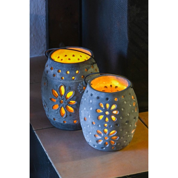 PORTAVELA CEMENTO 17X17X19 GRIS