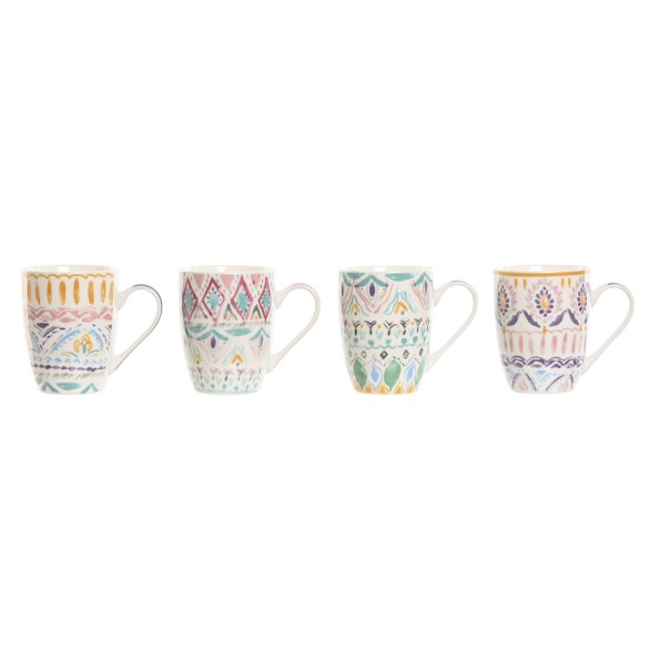 MUG PORCELANA 9X7,6X10,6 400ML, BOHO 4 SURT.