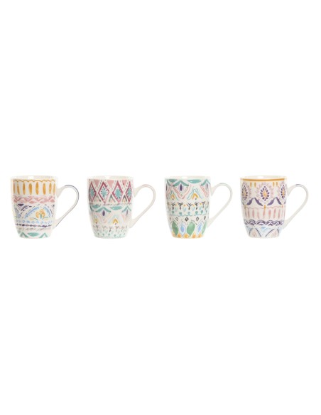 MUG PORCELANA 9X7,6X10,6 400ML, BOHO 4 SURT.