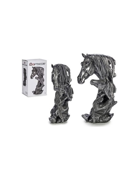 PAREJA CABALLOS RESINA PLATA