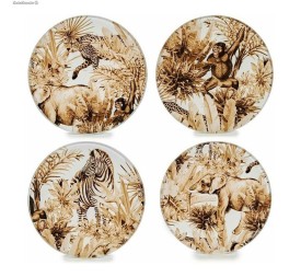 JUEGO 4 POSAVASOS ANIMAL 10CM