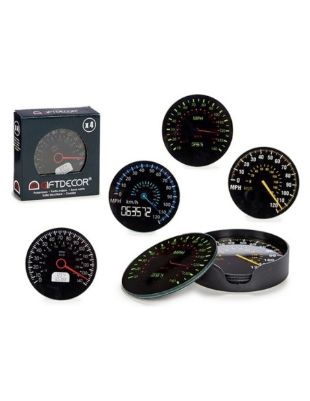 JUEGO 4 POSAVASOS VELOCIMETRO SURT 4 COL