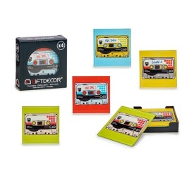 JUEGO 4 POSAVASOS CASSETTE SURT 4 COLOR