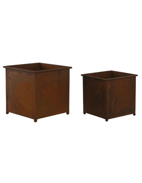 MACETERO SET 2 METAL 24X24X24 SIMIL OXIDO