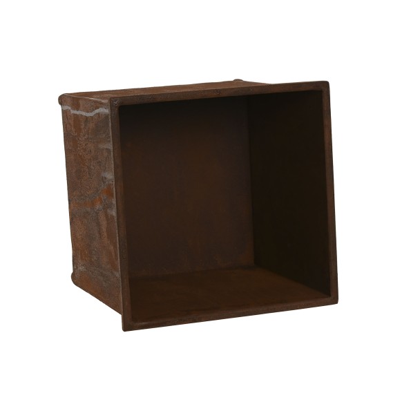 MACETERO SET 2 METAL 24X24X24 SIMIL OXIDO