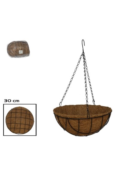 MACETERO COCO COLGANTE BRASIL 30CM