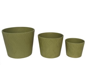 SET 3 MACETEROS DOLOMITA AIRE VERDE 25X25X20CM